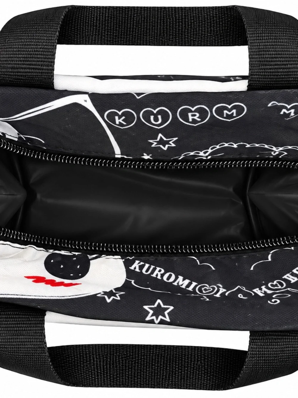 Kuromi Black White Red Insulated Lunch Bag Mini Tote Kawaii